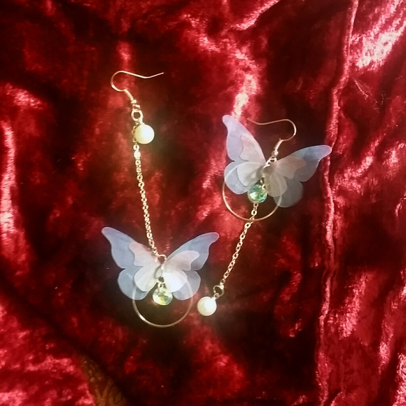 Fashion Jewelry Jewelry - Summer Sheer Butterfly Asymmetrical Earrings [NWO…